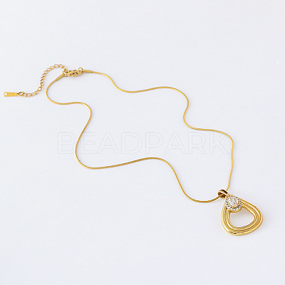 3Pcs Stainless Steel Teardrop Pendant Necklaces for Women UY8190-1
