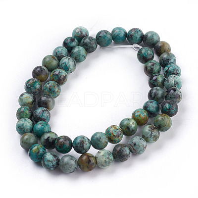Natural African Turquoise(Jasper) Beads Strands X-TURQ-G037-8mm-1
