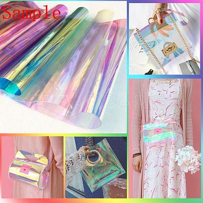 Clear Glitter PVC Vinyl Fabrics DIY-MSMC001-03-1