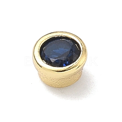 Flat Round Brass Micro Pave Cubic Zirconia Cabochons KK-P345-13G-A09-1