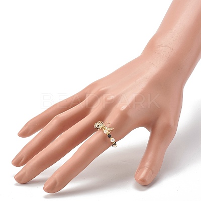 Imitate Austrian Crystal Bicone Glass Beaded Finger Rings RJEW-TA00003-05-1