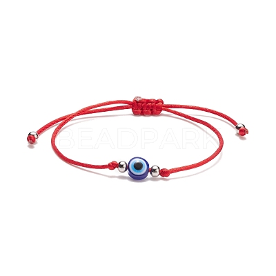 2Pcs 2 Color Resin Evil Eye Braided Bead Bracelets Set BJEW-JB08496-1