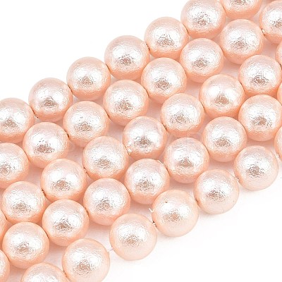 Wrinkle Textured Shell Pearl Beads Strands BSHE-E016-10mm-09-1