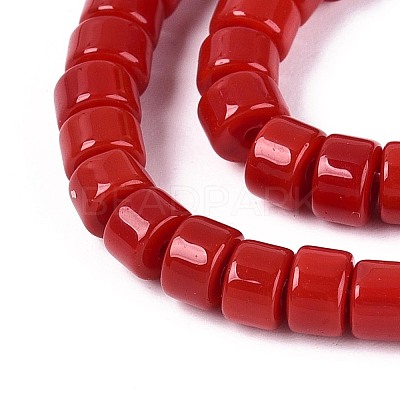 Opaque Solid Color Glass Beads Strands GLAA-N026-2x4mm-06-1