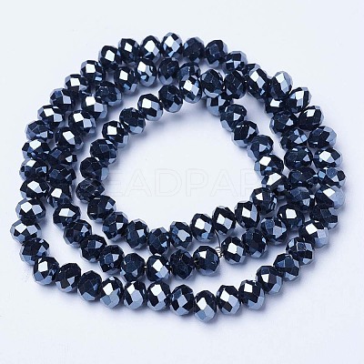 Electroplate Glass Beads Strands EGLA-A034-P1mm-A18-1