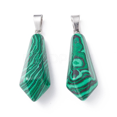 Synthetic Malachite Pointed Pendants G-I314-02P-12-1