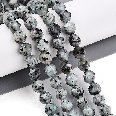 Dyed Natural Sesame Jasper Beads Strands G-T139-8mm-47J-1