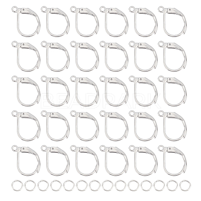 40Pcs 201 Stainless Steel Leverback Earrings Findings STAS-UN0041-84-1