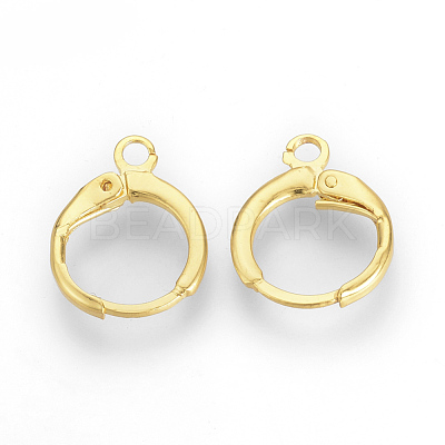 Brass Huggie Hoop Earring Findings X-KK-R071-08G-1