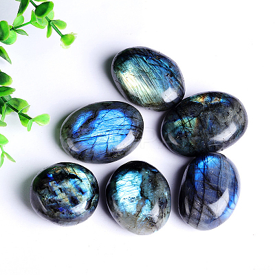 Natural Labradorite Pocket Palm Stone G-PW0003-03A-1