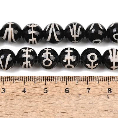Tibetan Style dZi Beads Strands G-G328-A07-10mm-1