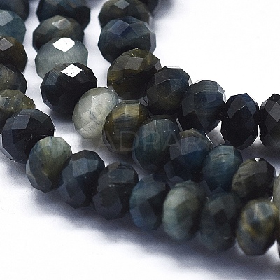 Natural Blue Tiger Eye(Dyed & Heated) Beads Strands G-D0013-58B-1