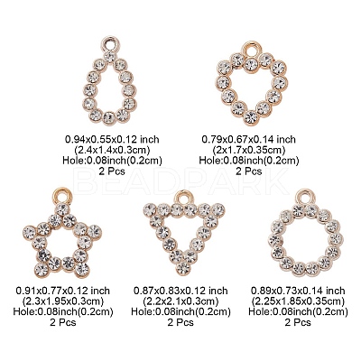 10Pcs 5 Style UV Plating Acrylic Pendants OACR-YW0001-67-1