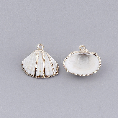 Electroplate Sea Shell Pendants X-SSHEL-S261-06-1