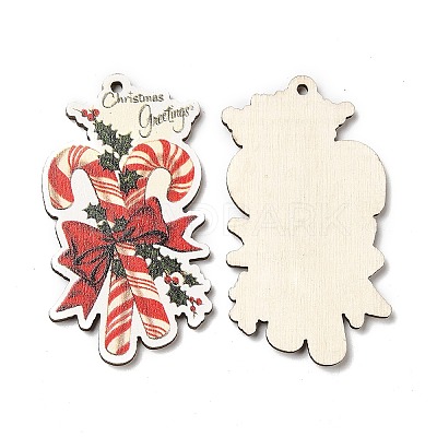 Single Face Printed Wood Big Pendants WOOD-D025-06-1