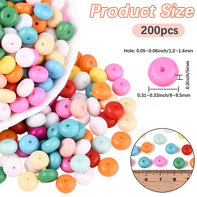 200Pcs Opaque Baking Paint Glass Seed Beads SEED-PA0001-01F-1