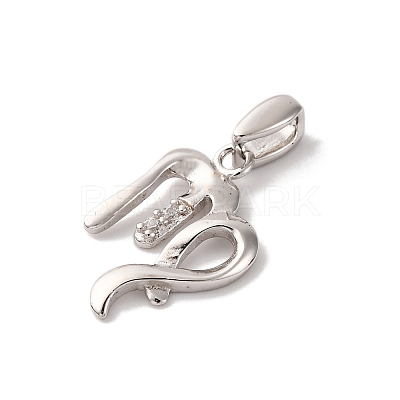 925 Sterling Silver Micro Pave Clear Cubic Zirconia Pendants STER-H117-01P-06-1