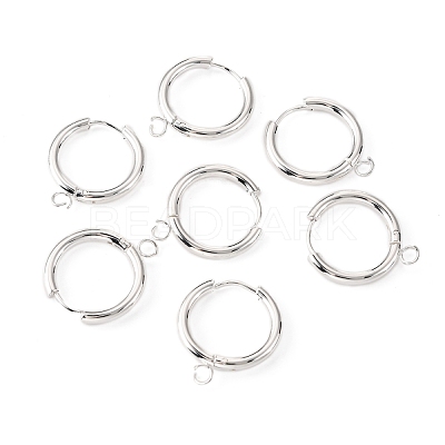 201 Stainless Steel Huggie Hoop Earring Findings STAS-P283-01F-S-1