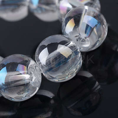 Electroplate Glass Beads Strands EGLA-Q062-8mm-A09-1