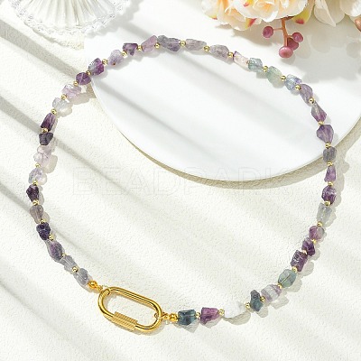 Women's Fluorite Necklaces NJEW-JN06639-1