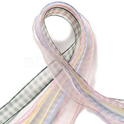 Polyester and Nylon Tartan Ribbon Sets DIY-Z029-01Q-1