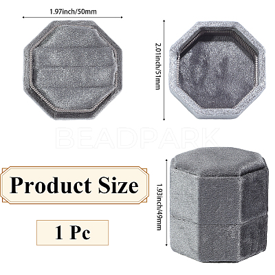 Velvet Cover Plastic Couple Ring Box VBOX-WH20003-001D-1