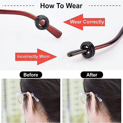 17 Pairs 17 Style Silicone Eyeglasses Ear Grip SIL-NB0001-08-1