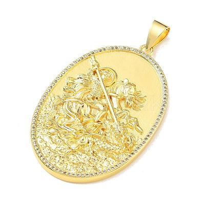 Religion Brass Micro Pave Clear Cubic Zirconia Big Pendants KK-A303-10B-G-1