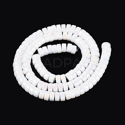 AB Color Plated Opaque Glass Beads Strands GLAA-T026-3x6mm-P10-1