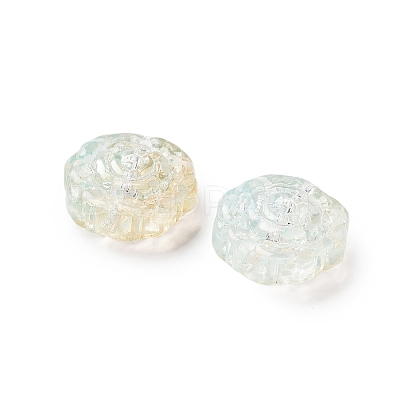 Spray Painted Transparent Glass Beads GLAA-D038-01C-1