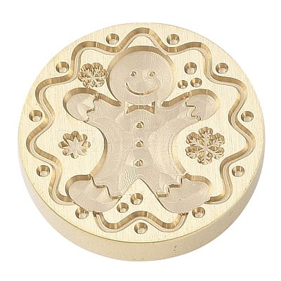 Christmas Series Wax Seal Brass Stamp Head AJEW-M037-01G-21-1