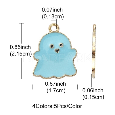 20Pcs 4 Colors Alloy Enamel Pendants ENAM-YW0002-68-1