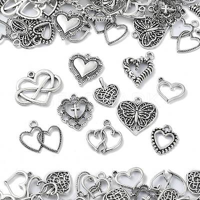 100pcs 10 Style Tibetan Style Alloy Charms TIBEP-CJ0001-39-1