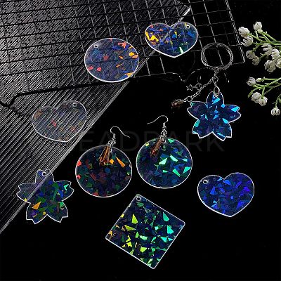 16Pcs 4 Style Transparent Acrylic Pendants FIND-NB0002-58-1