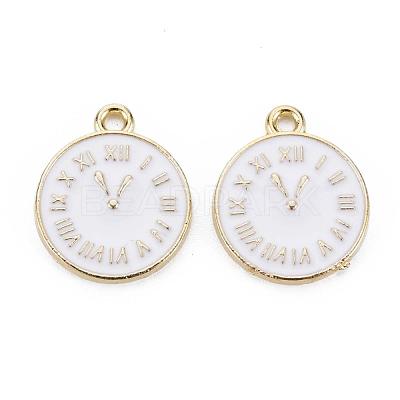 Clock Alloy Enamel Pendants X-ENAM-Q033-11D-1