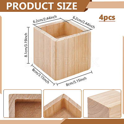 Square Wood Furniture Legs LS-AJEW-WH0661-19A-1