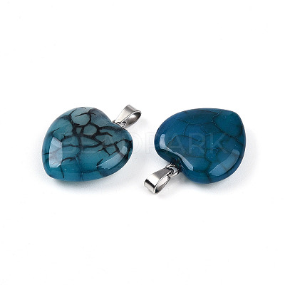 Natural Dragon Veins Agate Pendants G-N0325-14A-1