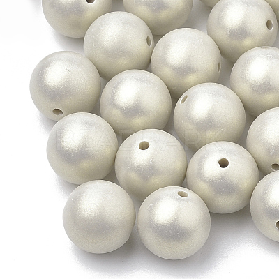 Spray Painted Style Acrylic Beads MACR-T010-10mm-04-1