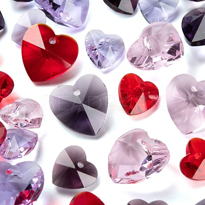 240Pcs 8 Style Romantic Valentines Ideas Glass Charms GLAA-LS0001-06-1