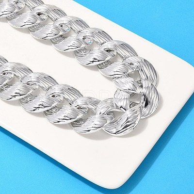 Electroplated CCB Curb Chain Necklace & Bracelets Set SJEW-G084-01P-1