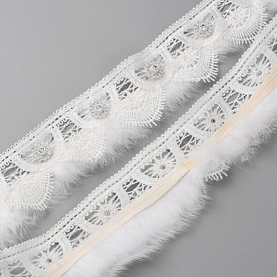 Polyester Embroidery Lace Ribbons OCOR-WH0090-011-1