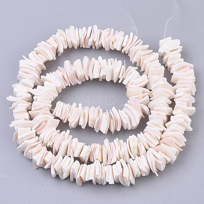 Natural Pink Shell Bead Strands SSHEL-N034-20-1