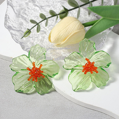 Flower Transparent Acrylic Stud Earrings FS-WGF3DA5-03-1