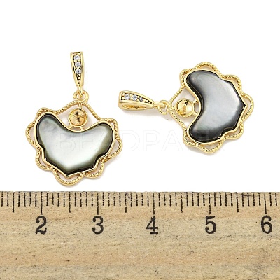 Natural Black Lip Shell Pendants KK-S386-17G-02-1