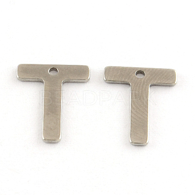 Tarnish Resistant 201 Stainless Steel Letter Charms STAS-S036-20-1