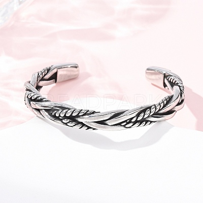 Retro 316 Surgical Stainless Steel Cuff Bangles BJEW-C142-14E-AS-1