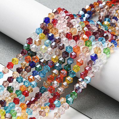 Transparent Electroplate Glass Beads Strands EGLA-A039-T4mm-A29-1