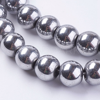Synthetic Magnetic Hematite Beads Strands G-H1099-1-1