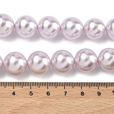 Electroplated Shell Pearl Beads Strands BSHE-G041-14mm-06-1