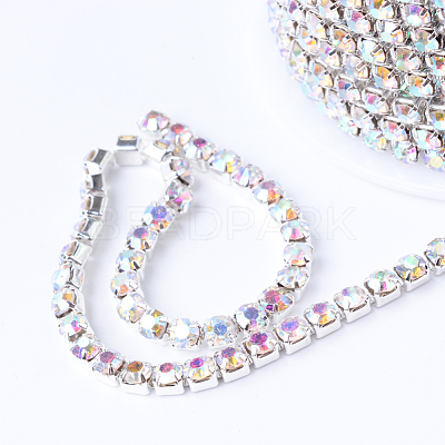 Brass Rhinestone Strass Chains CHC-T001-SS6-02S-1